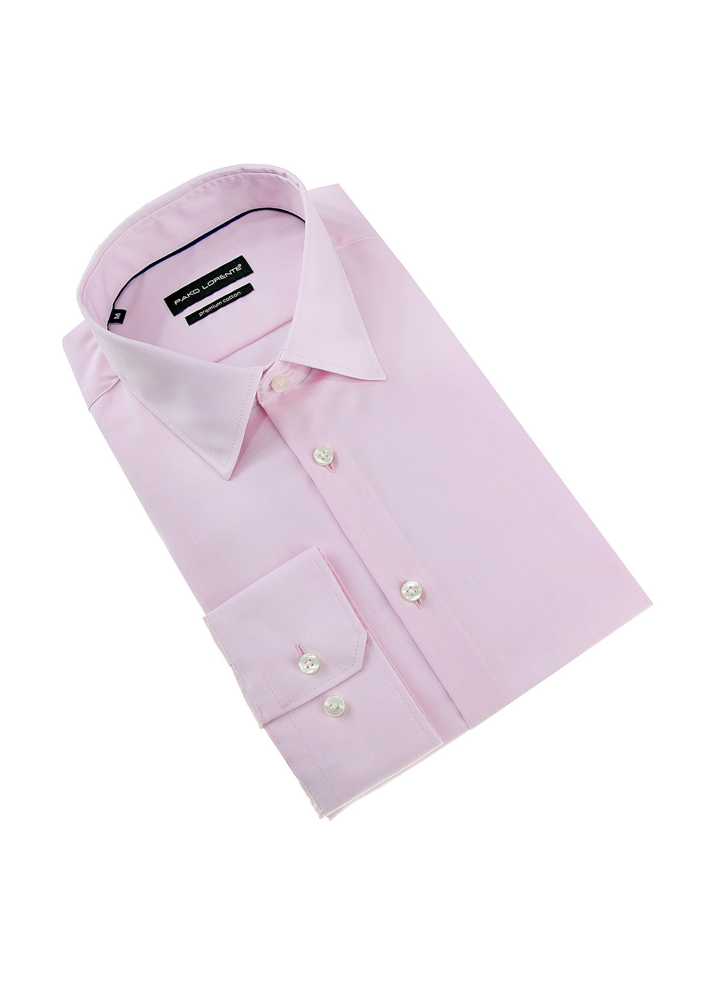 Светло-розовая кэжуал рубашка однотонная Pako Lorente с длинным рукавом