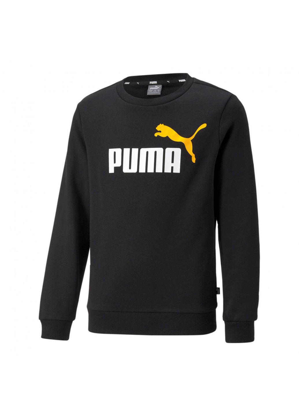 Puma світшот логотип чорний спортивний бавовна