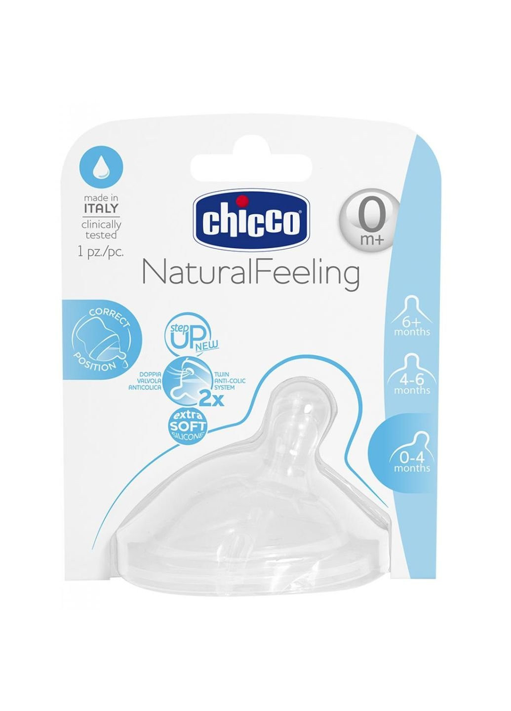 Соска силіконова Step Up New 0 міс+ 1 шт Chicco (252247020)