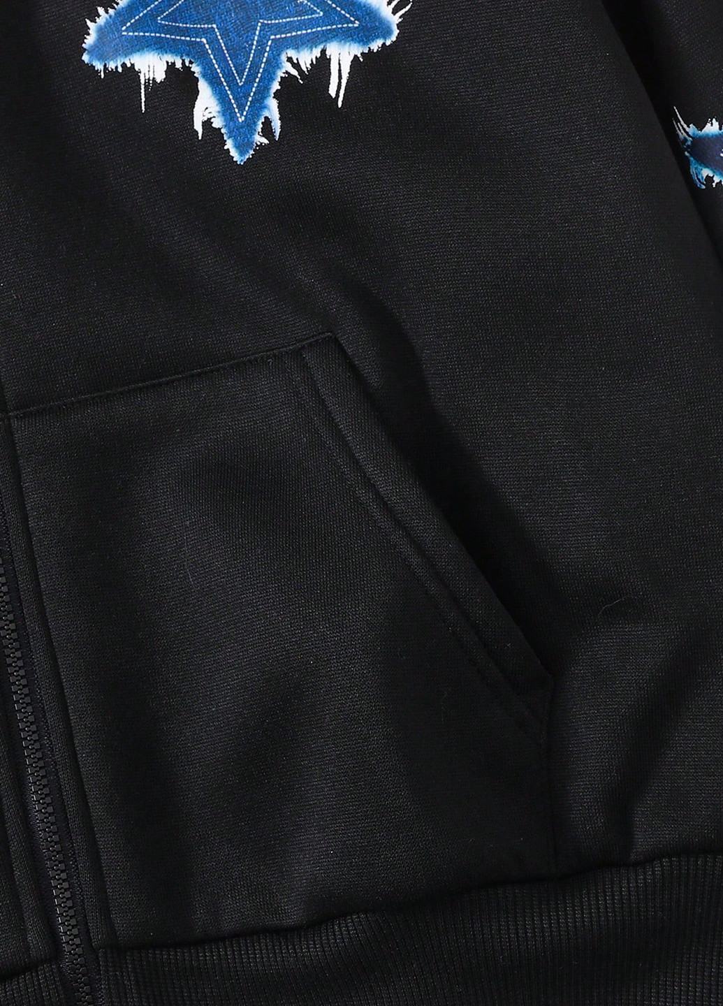 SHEIN толстовка звезды черный кэжуал полиэстер