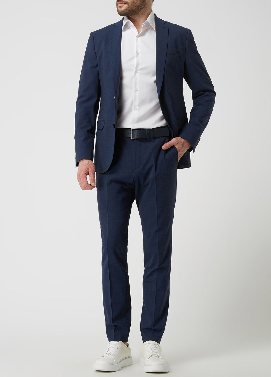 Темно-синие классические, кэжуал демисезонные зауженные брюки S.Oliver