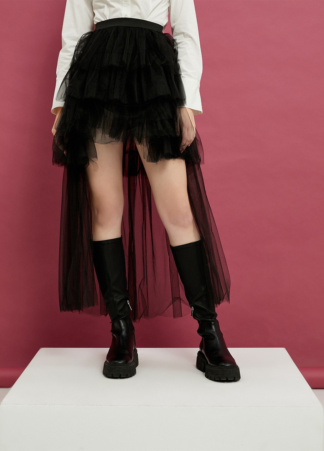 Черная кэжуал, праздничный однотонная юбка KOTON клешированная, пышная