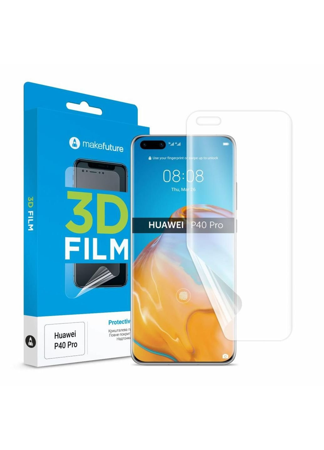 Пленка защитная Huawei P40 Pro 3D Film (MFT-HUP40P) MakeFuture (252390109)