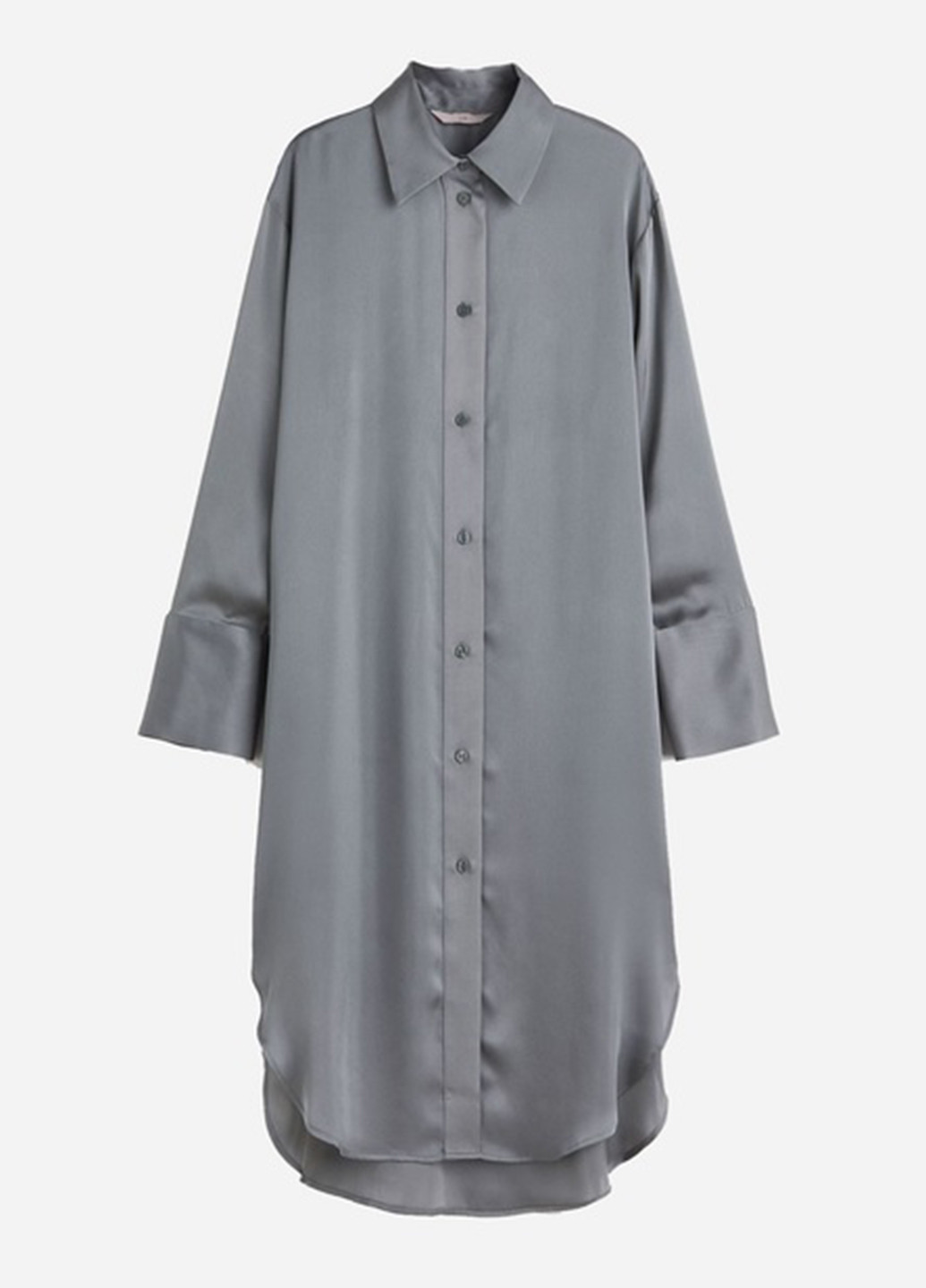 Серое кэжуал платье рубашка H&M однотонное