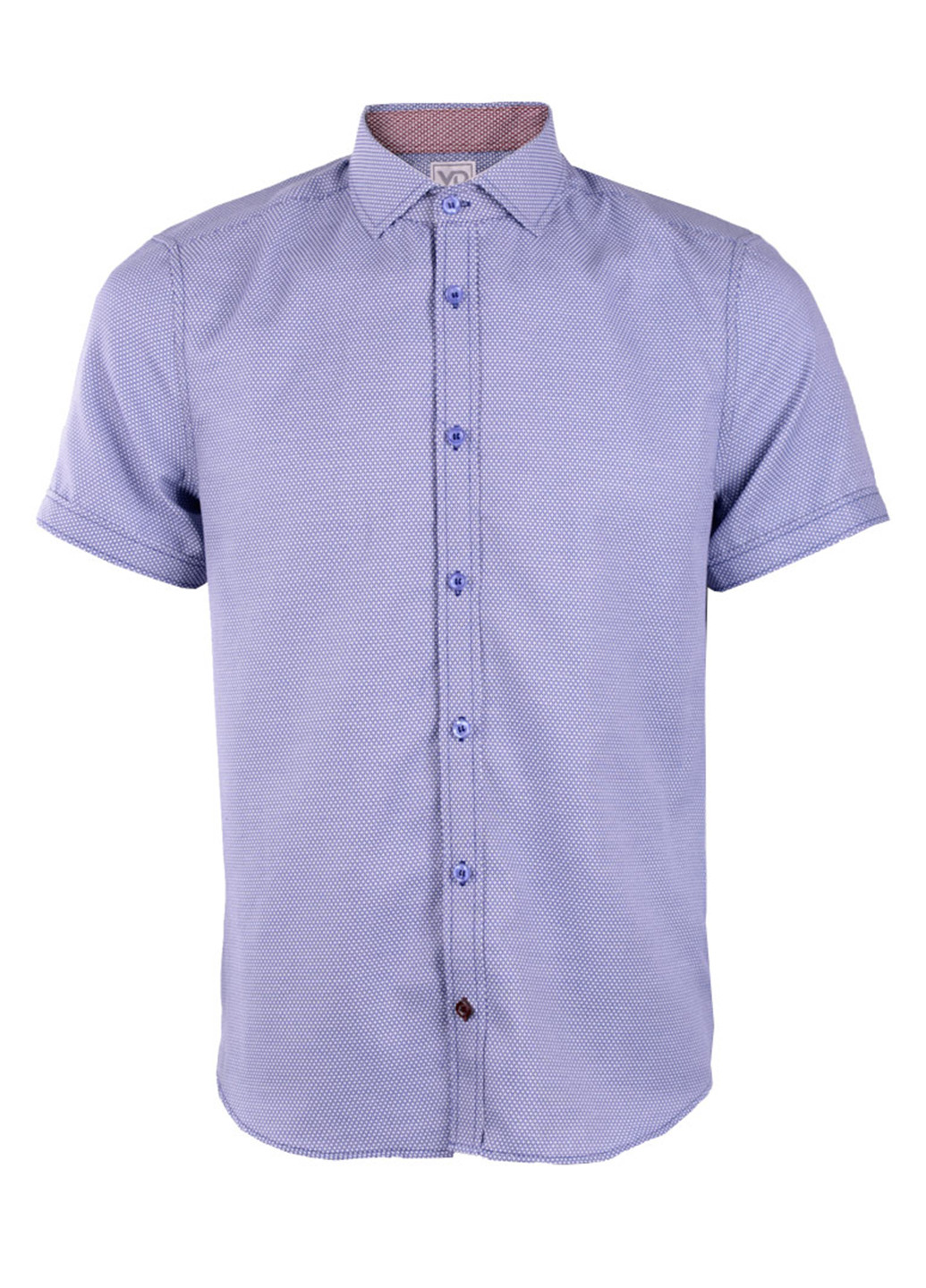 Голубой кэжуал рубашка однотонная VD One с коротким рукавом