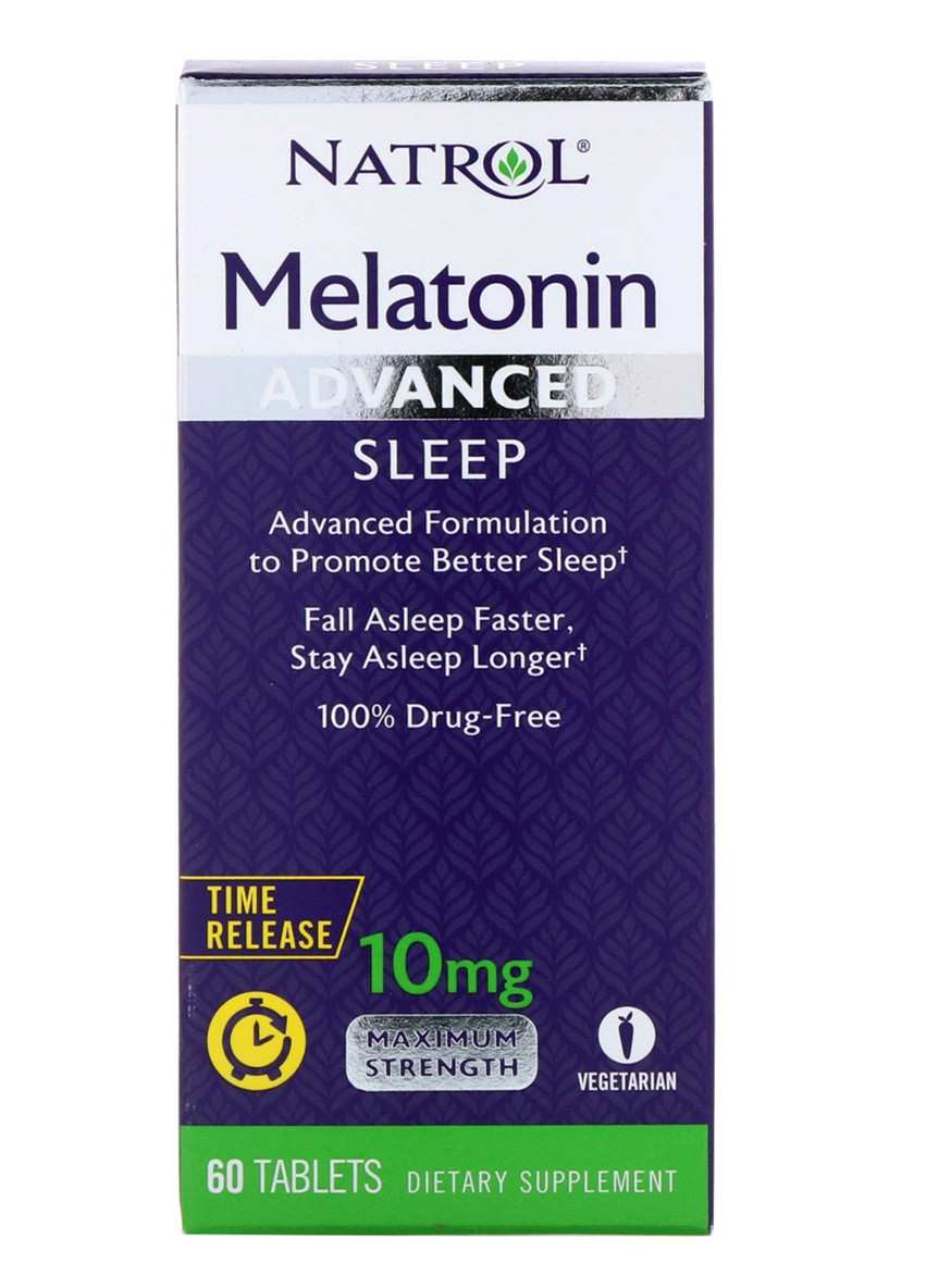 Мелатонин Медленного Высвобождения 10 мг, Melatonin Advanced Sleep,, 60 таблеток Natrol (228292457)