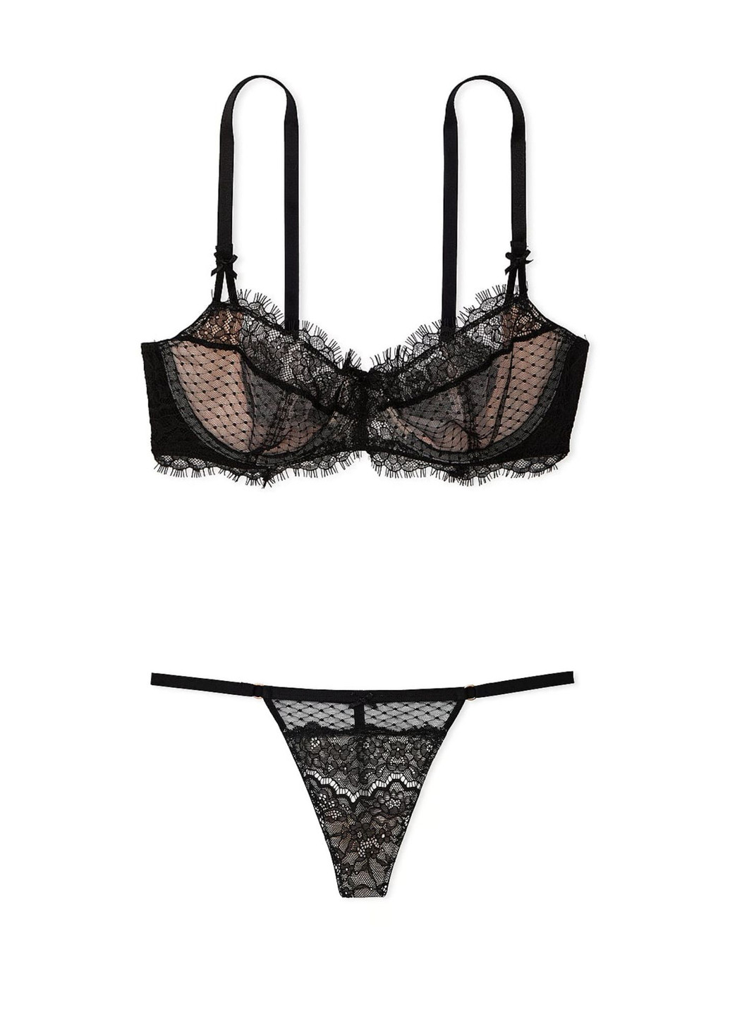 Черный демисезонный комплект (бюстгальтер, трусики) Victoria's Secret