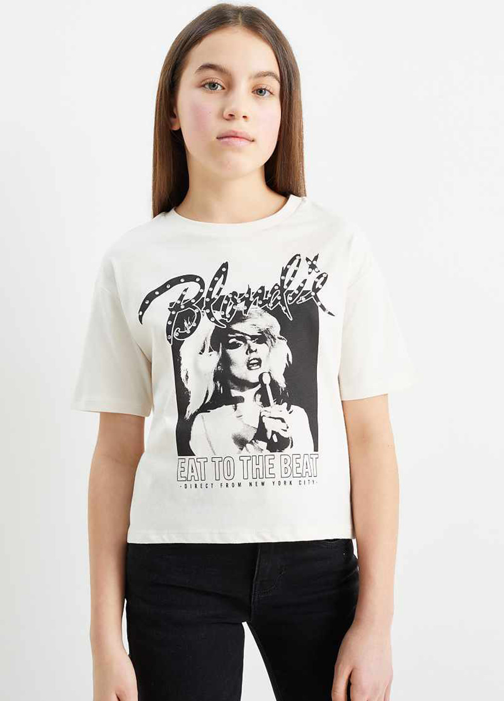 Кремовая летняя футболка C&A