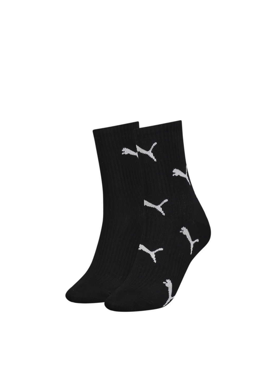 Шкарпетки Classic Cat Logo Socks Women 2 Pack Puma однотонні чорні спортивні