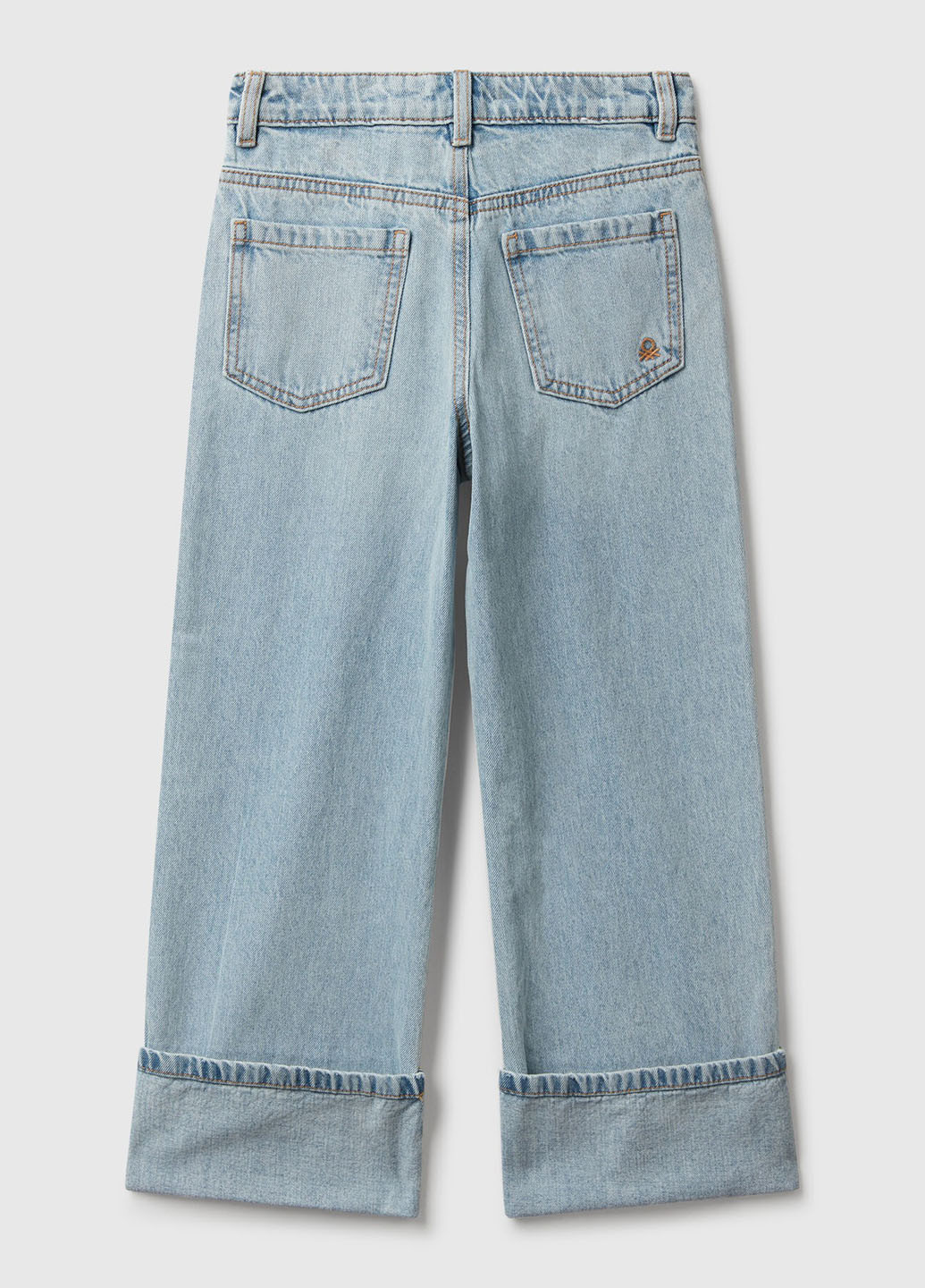 Светло-голубые демисезонные прямые джинсы United Colors of Benetton