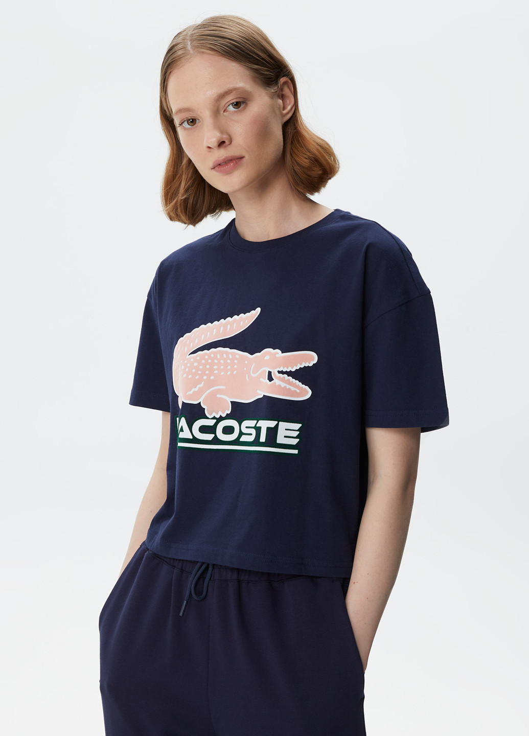 Темно-синяя демисезон футболка Lacoste
