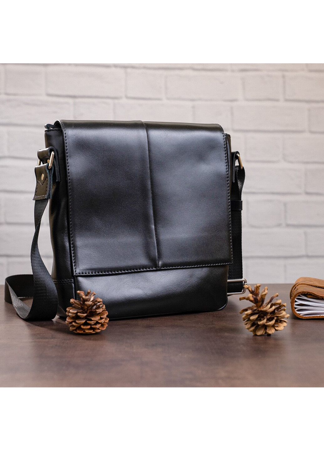 Чоловіча шкіряна сумка 24х26х8 см Shvigel (229460996)