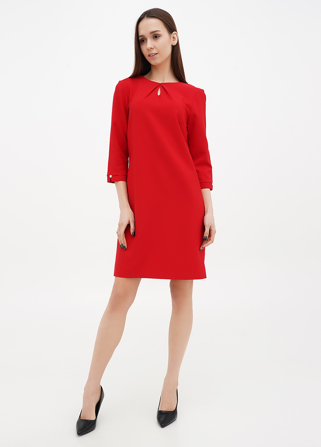 Червона кежуал сукня футляр Sassofono однотонна