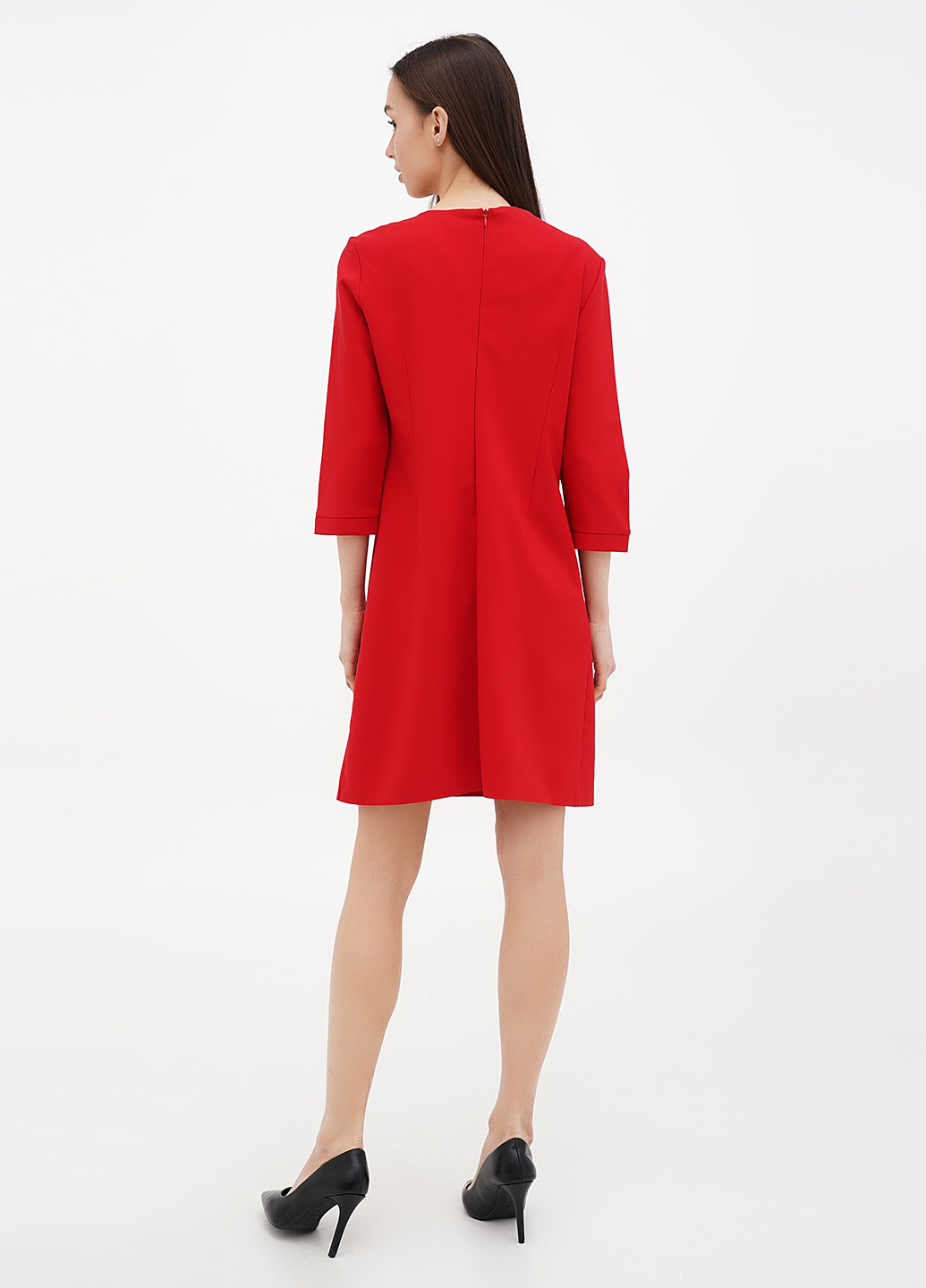 Червона кежуал сукня футляр Sassofono однотонна