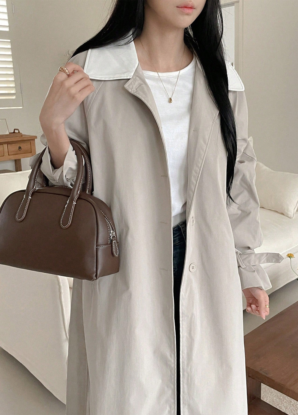 Плащ SHEIN тренчкот на пуговицах демисезон (341744281)