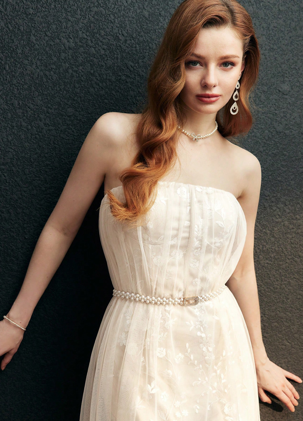 Кремова святковий, вечірня, ділова сукня з відкритою спиною, а-силует SHEIN однотонна