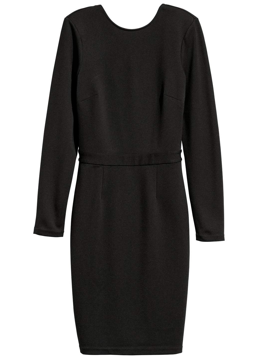 Чорна кежуал, коктейльна сукня з відкритою спиною, футляр H&M однотонна