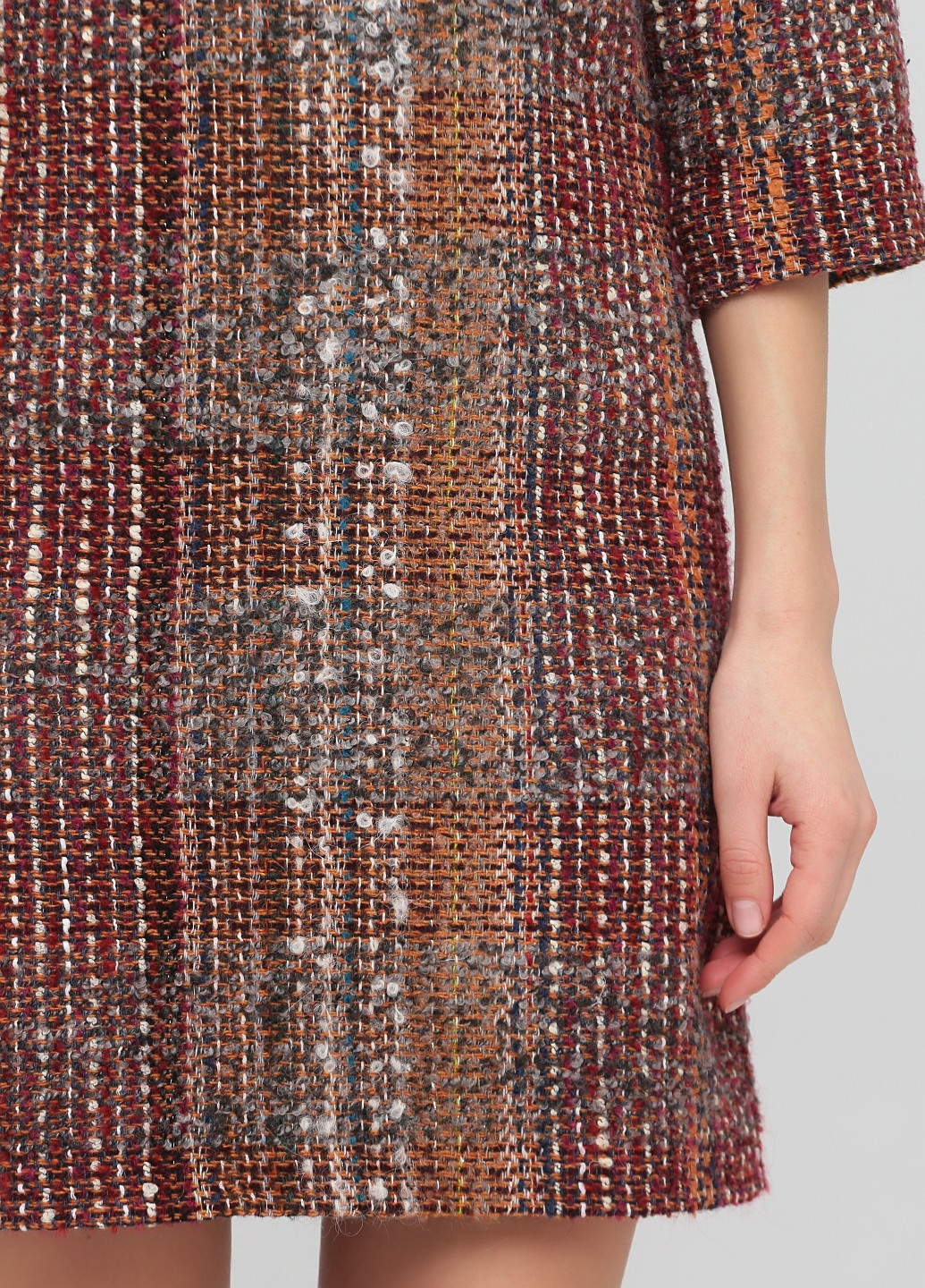 Бордовое кэжуал платье MaCo exclusive с геометрическим узором