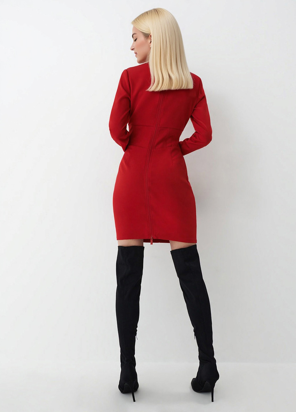 Красное кэжуал платье футляр Mohito однотонное