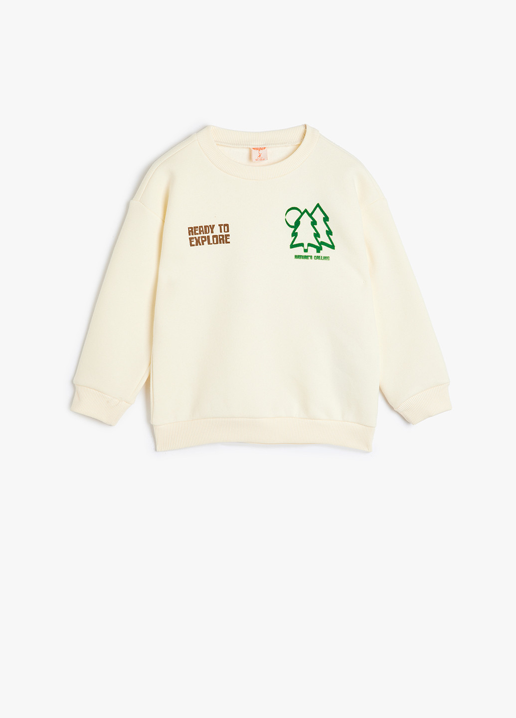 KOTON світшот малюнок молочний кежуал бавовна, трикотаж