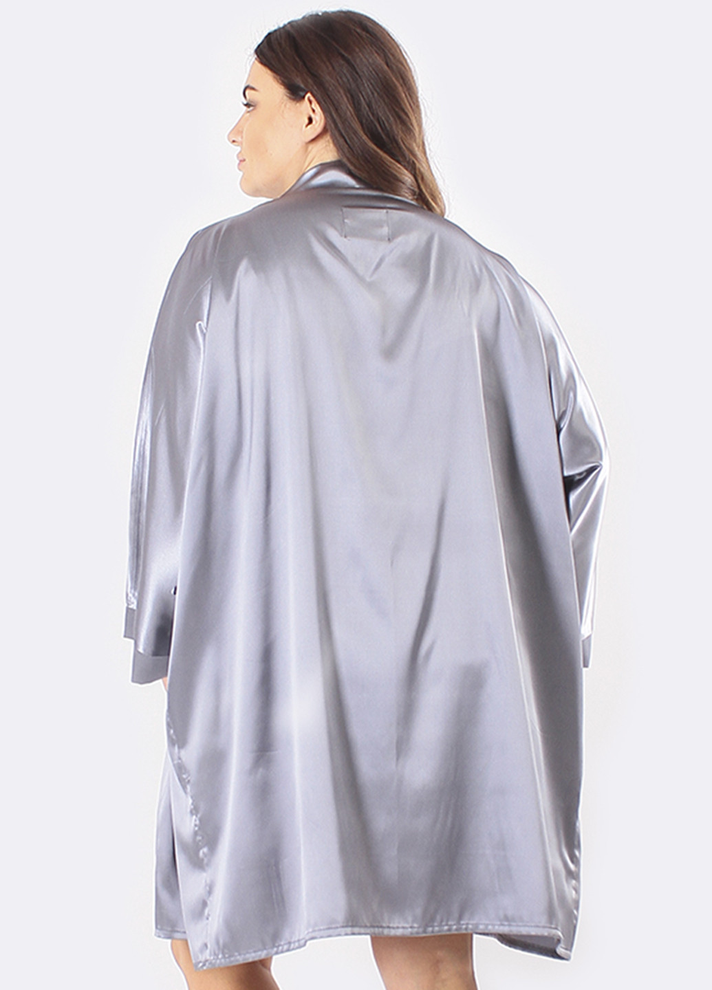 Сірий демісезонний домашній комплект (халат, шорти, майка) Ghazel