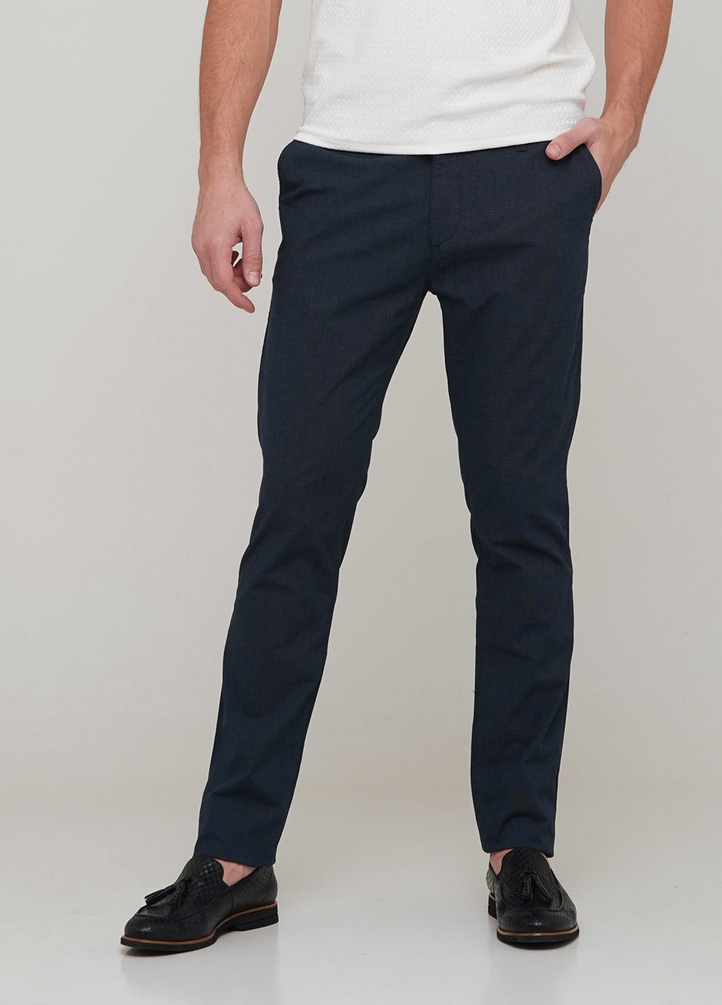 Темно-синие кэжуал демисезонные классические брюки Trend Collection
