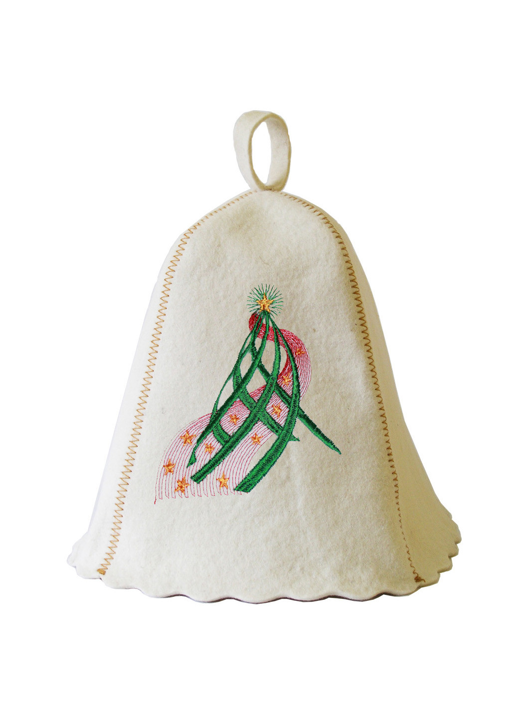 Банная шапка "Елка и красная лента" Luxyart (189142644)