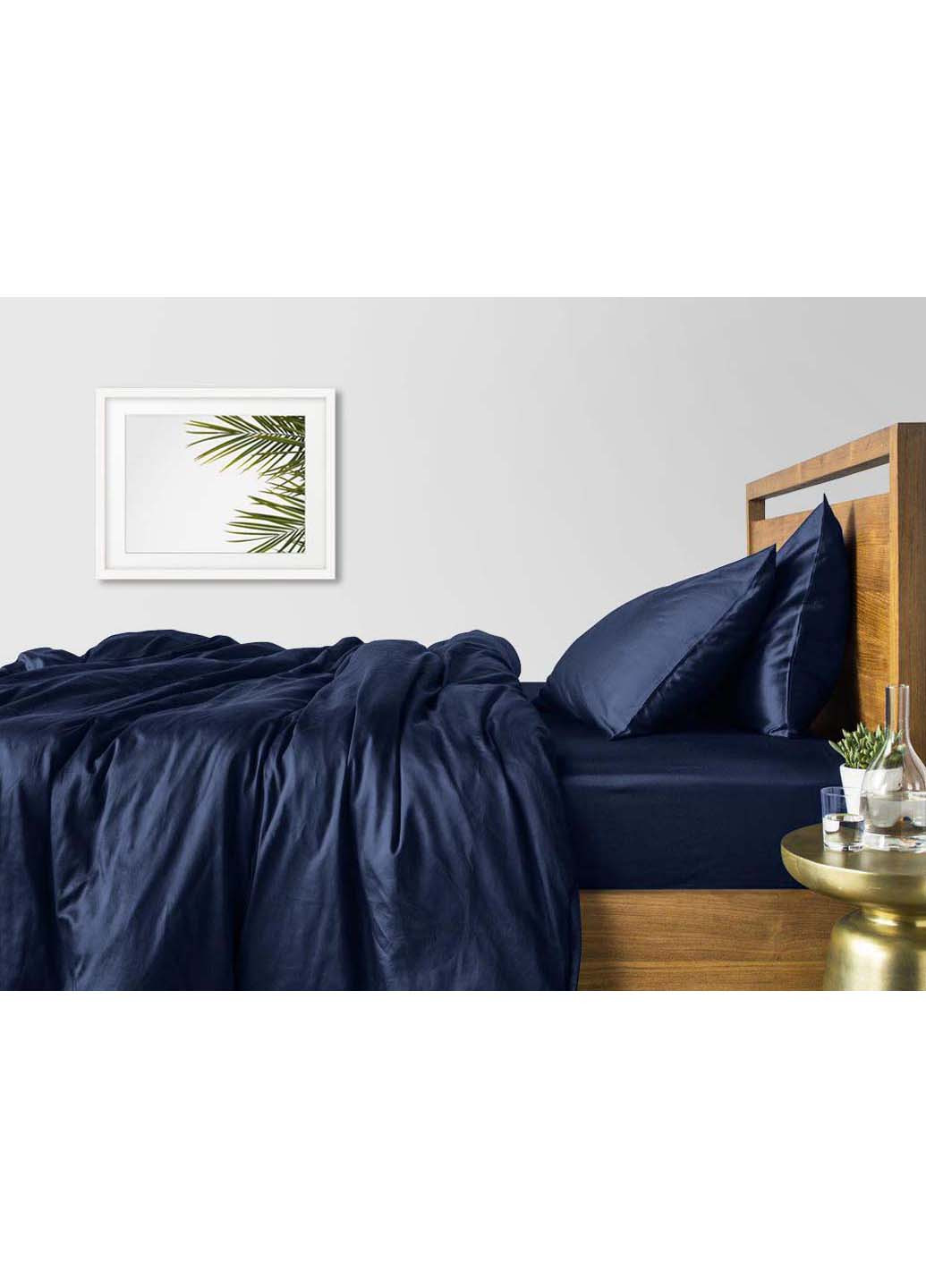 Евро пододеяльник DARK BLUE SATIN 200х220 см Cosas (256462635)