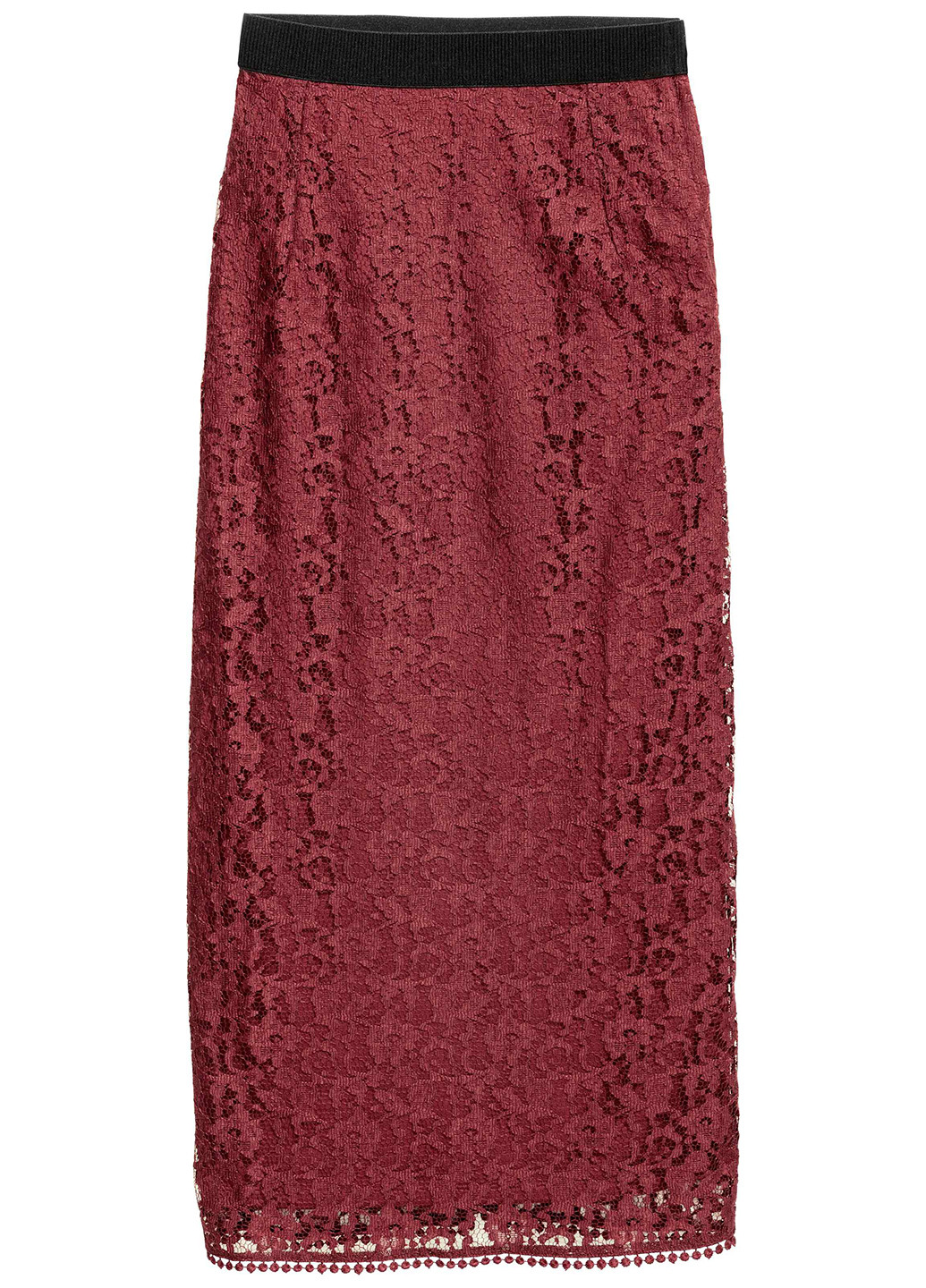 Бордовая кэжуал с абстрактным узором юбка H&M