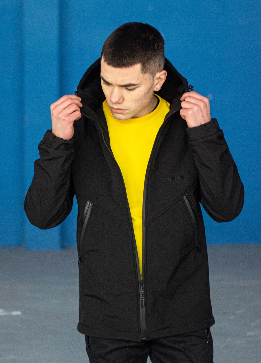 Чорна демісезонна куртка чоловіча protection soft shell чорна Custom Wear
