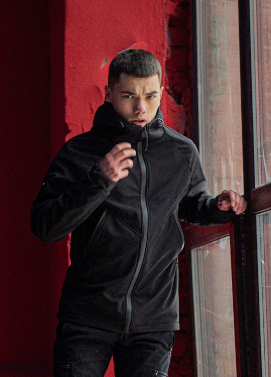 Чорна демісезонна куртка чоловіча protection soft shell чорна Custom Wear