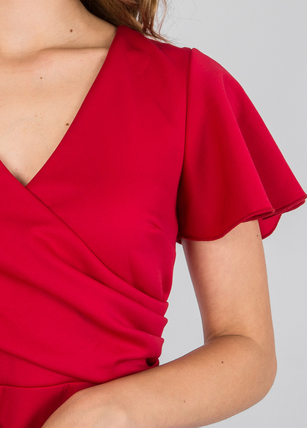 Красное деловое платье на запах Jessica Wright однотонное