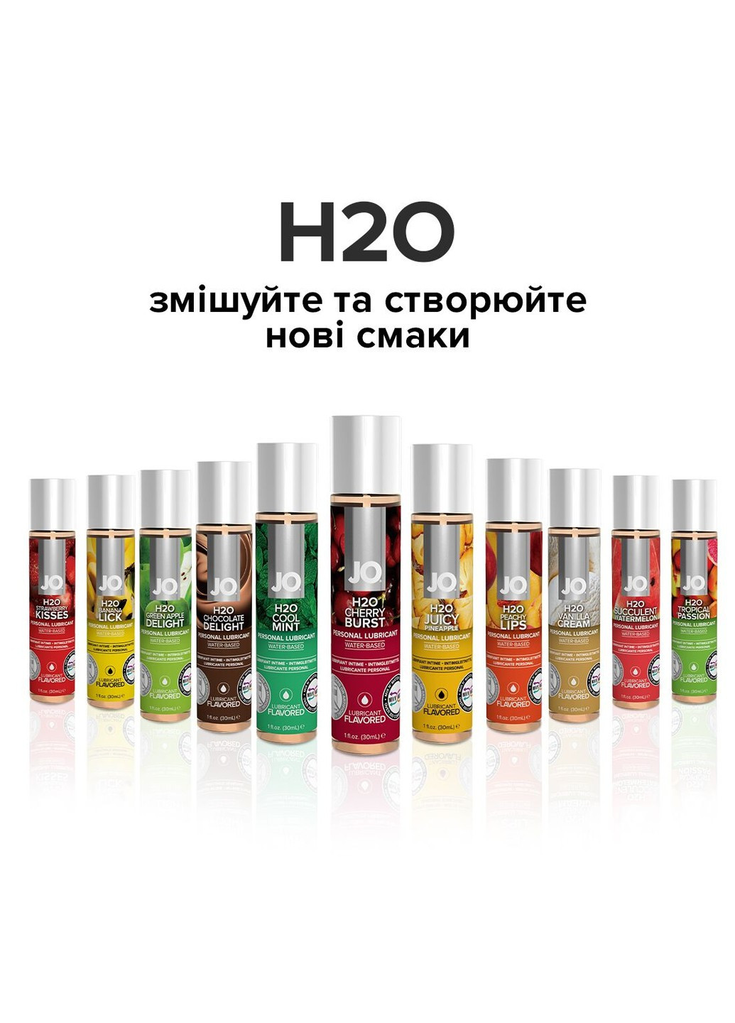 Мастило на водній основі H2O - Cherry Burst (30 мл) без цукру, рослинний гліцерин System JO (255073482)