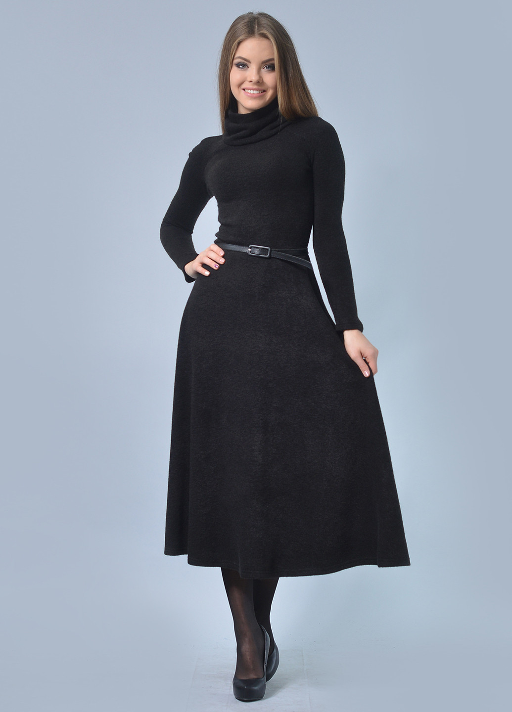 Чорна кежуал сукня, сукня сукня-водолазка Lila Kass однотонна