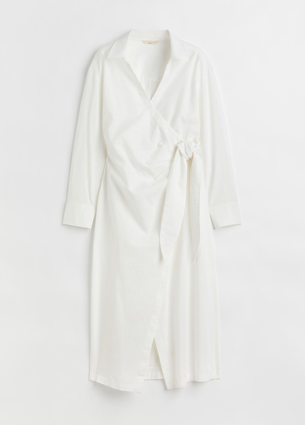 Молочное кэжуал платье на запах H&M однотонное