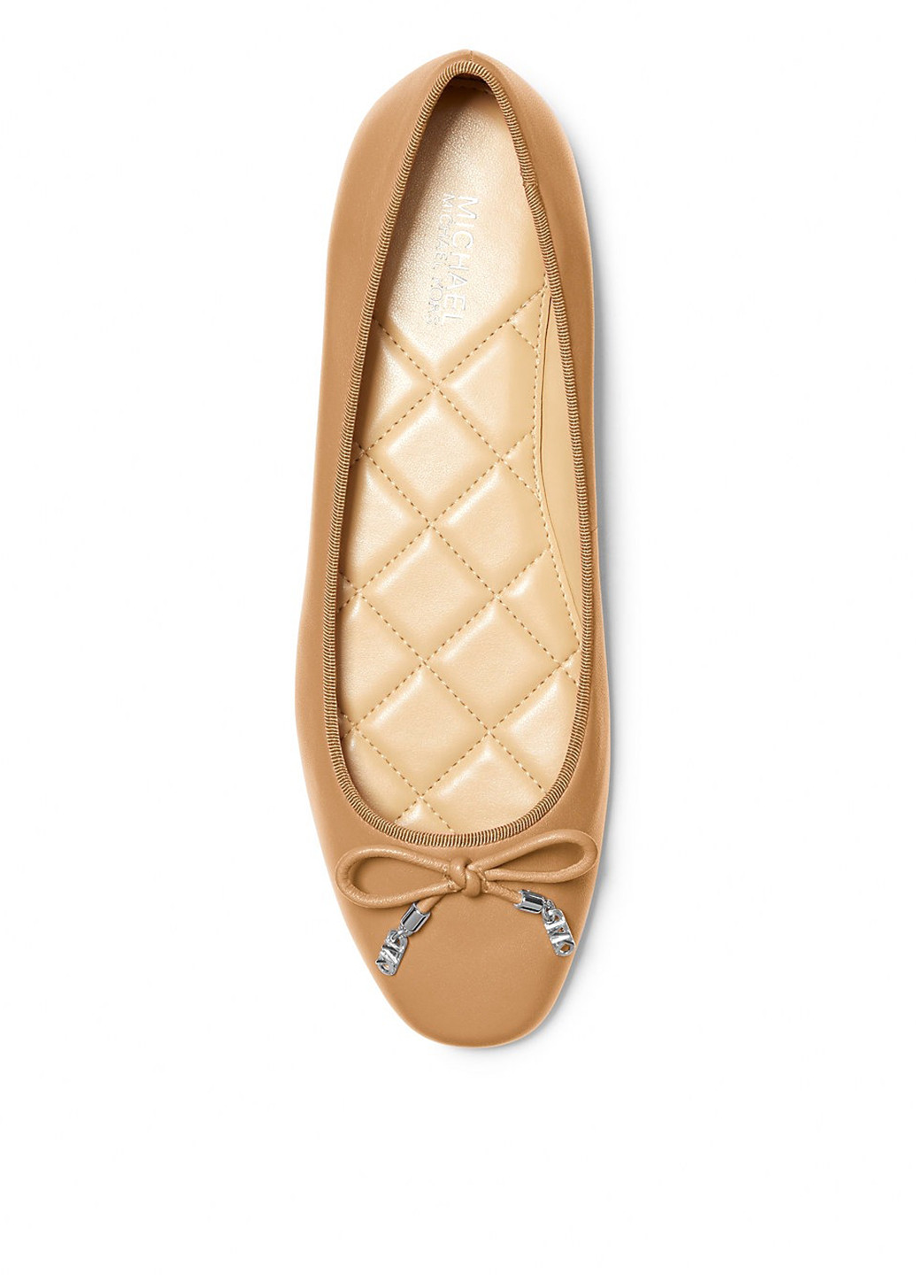 Женские балетки Michael Kors | бежевые однотонные бант, логотип натуральная кожа (331808563)