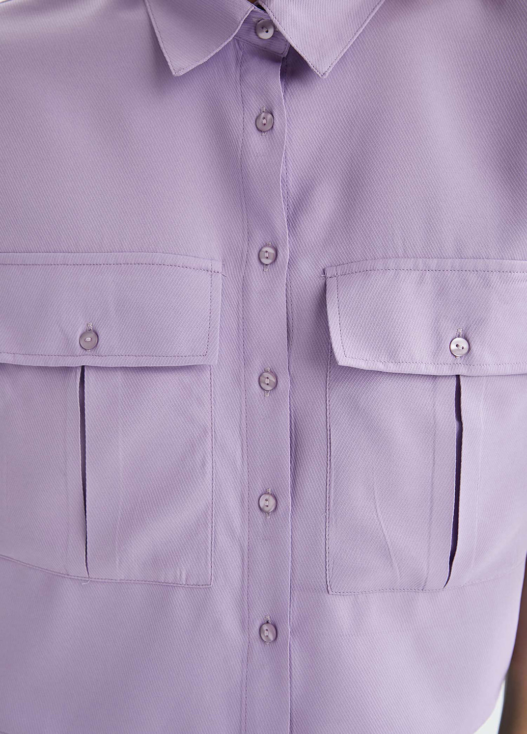 Светло-лиловая кэжуал рубашка DeFacto