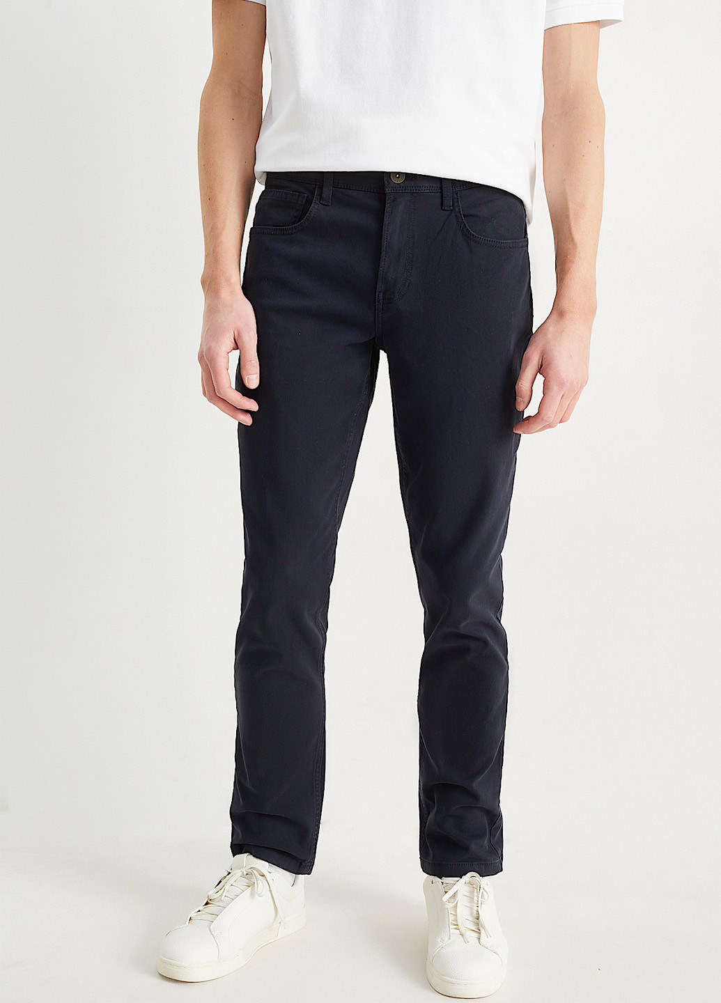 Темно-синие кэжуал демисезонные чиносы брюки C&A
