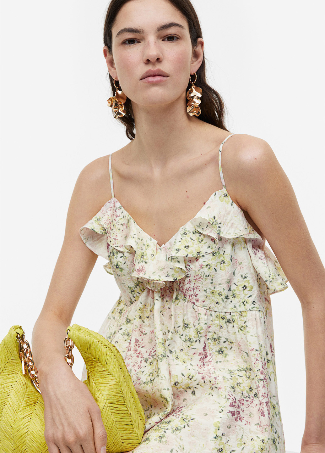 Комбінована кежуал сукня H&M з квітковим принтом