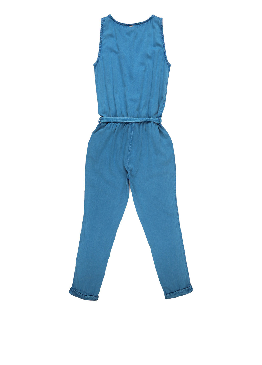 Комбинезон Dreimaster комбинезон-брюки однотонный синий кэжуал хлопок