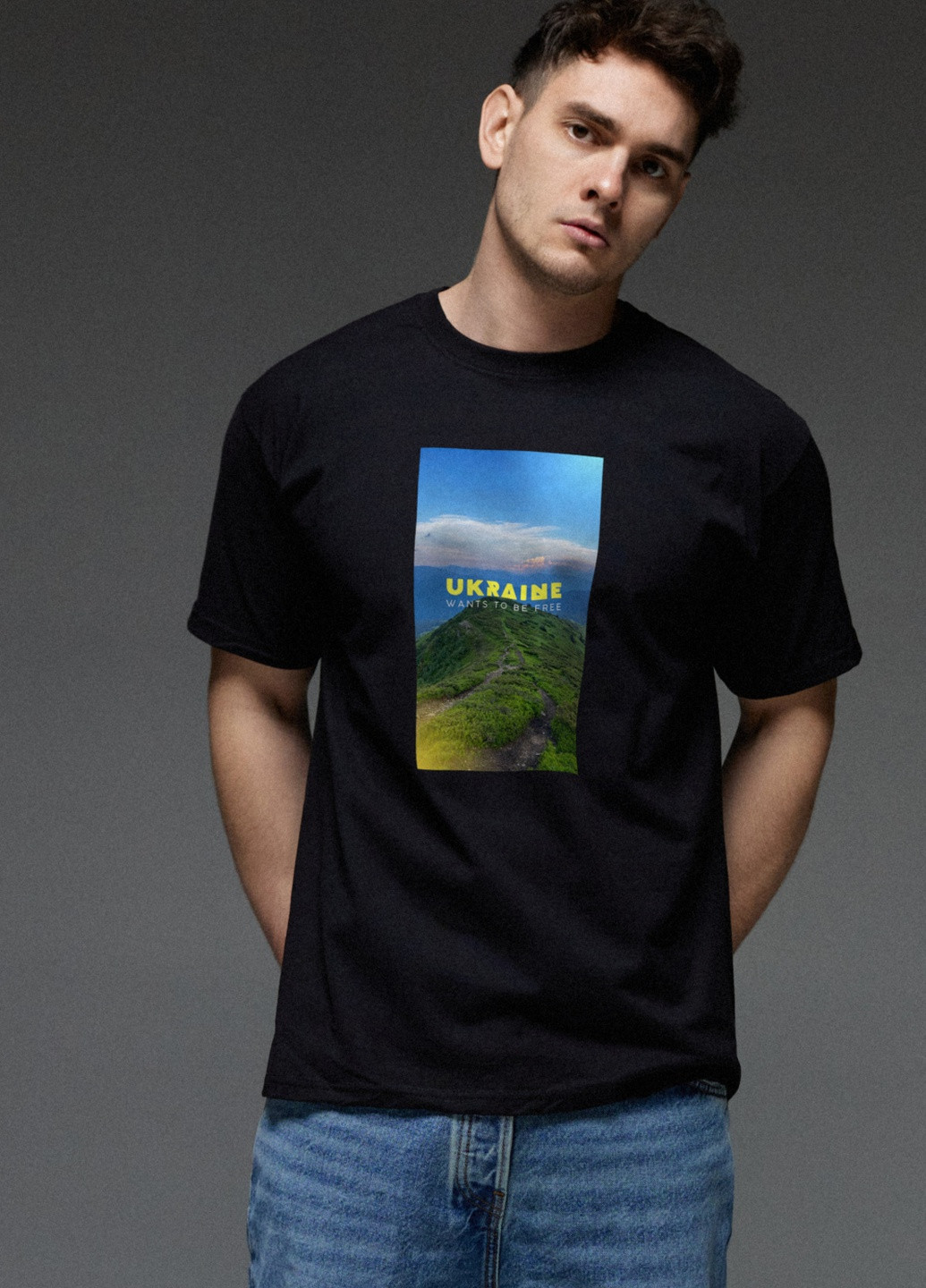 Черная футболка мужская с коротким рукавом Aspirine