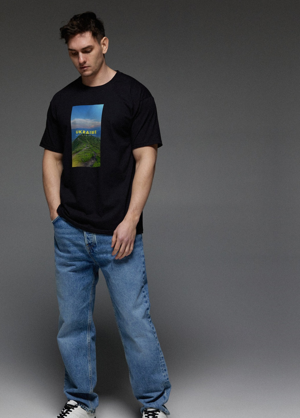 Черная футболка мужская с коротким рукавом Aspirine