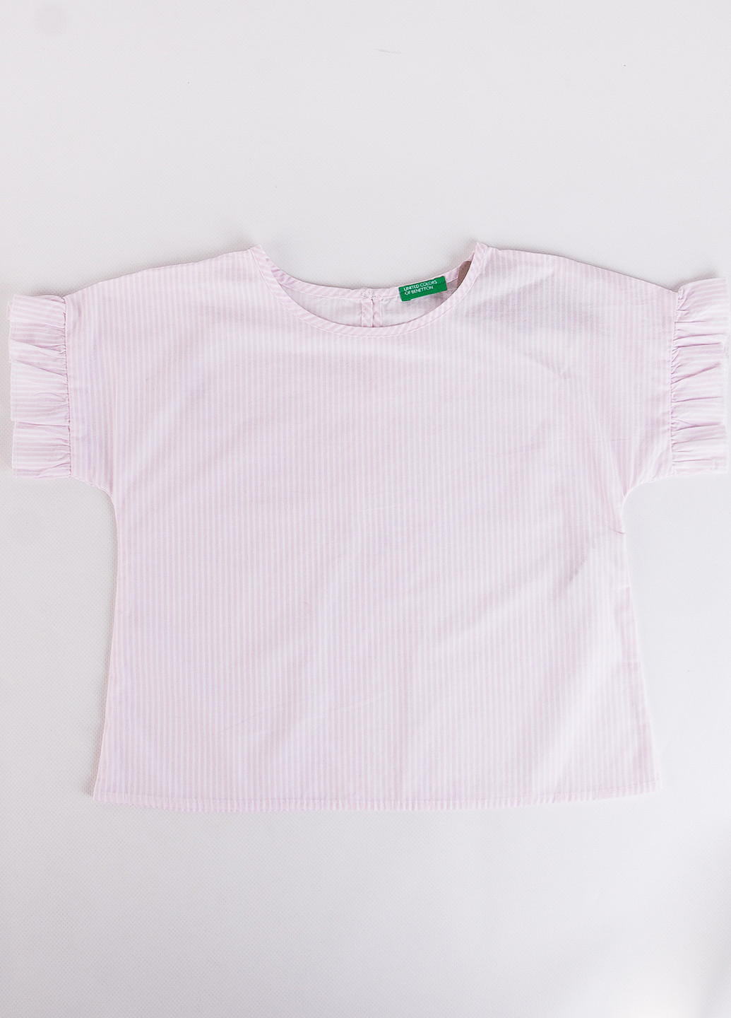 Розовая в полоску блузка United Colors of Benetton летняя