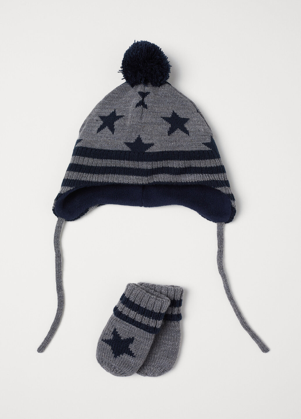 Темно-синий демисезонный комплект (шапка, перчатки) H&M