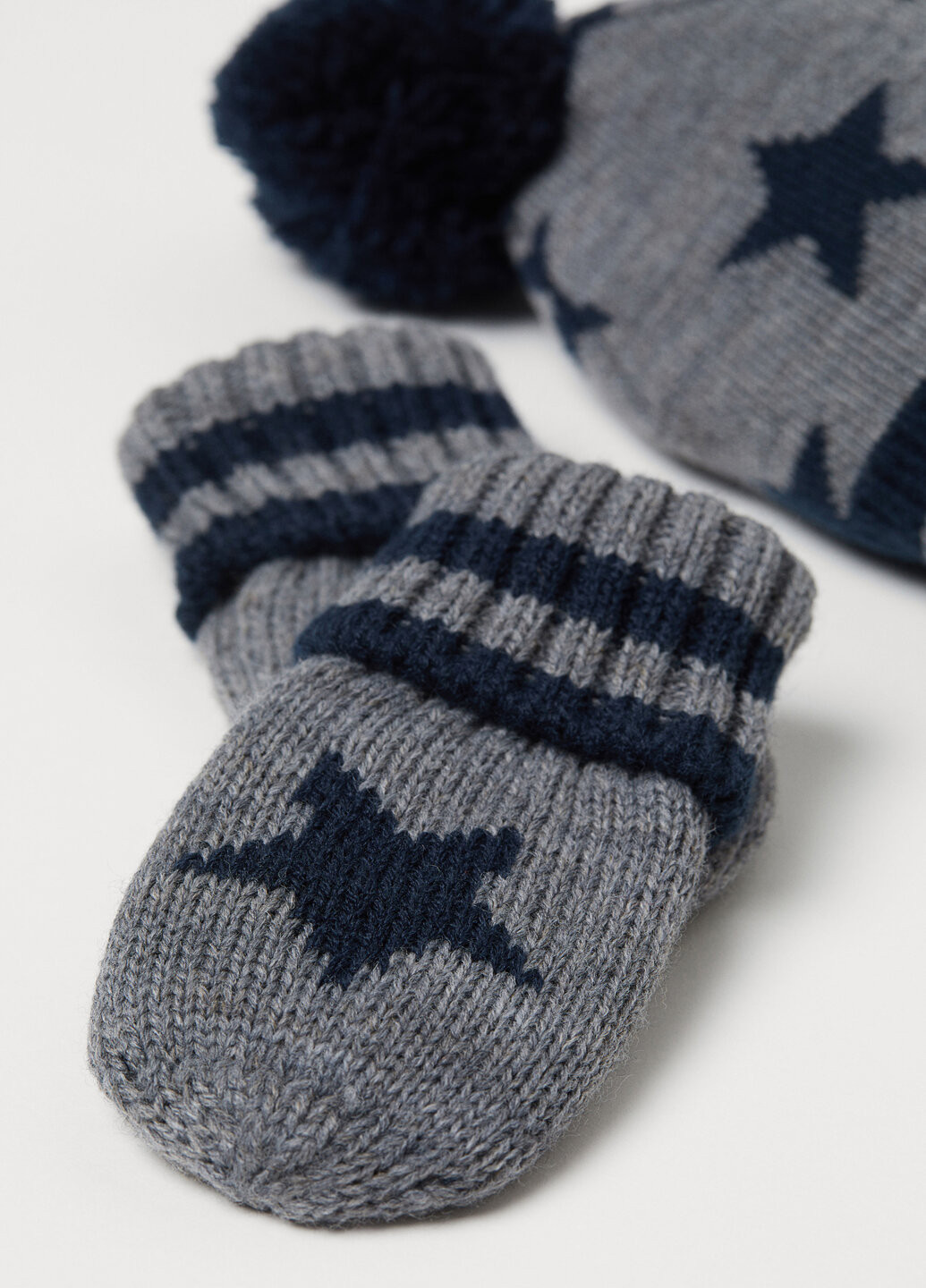 Темно-синій демісезонний комплект (шапка, рукавички) H&M