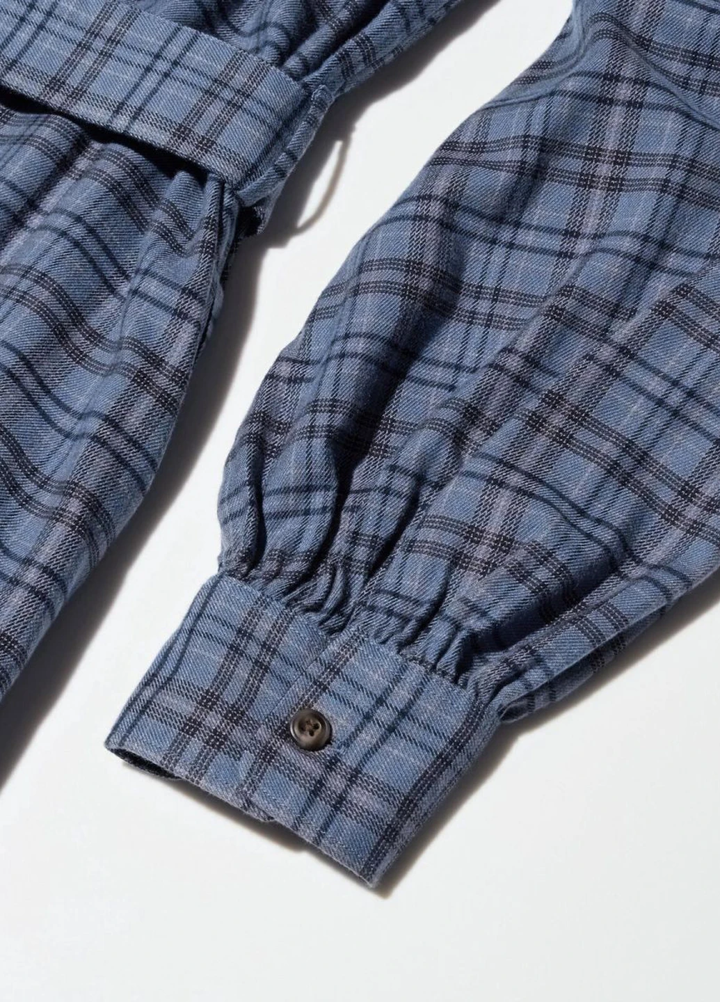 Синее кэжуал платье рубашка Uniqlo в клетку