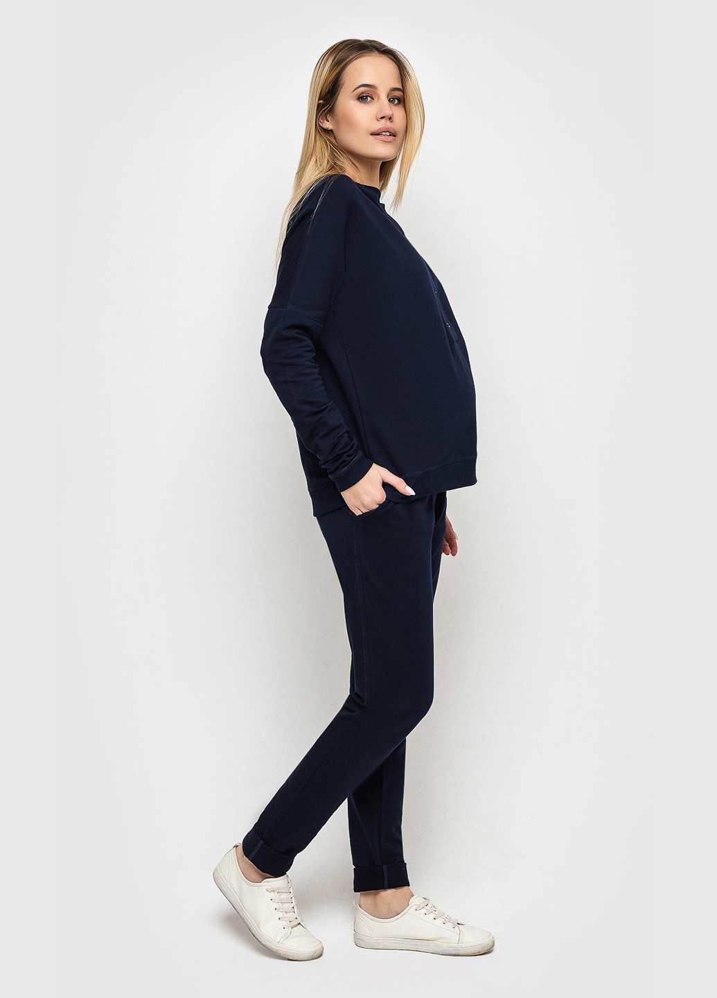 Темно-синий демисезонный джемпер на кнопках для беременных и кормящих мам темно-синий джемпер Koko boutique