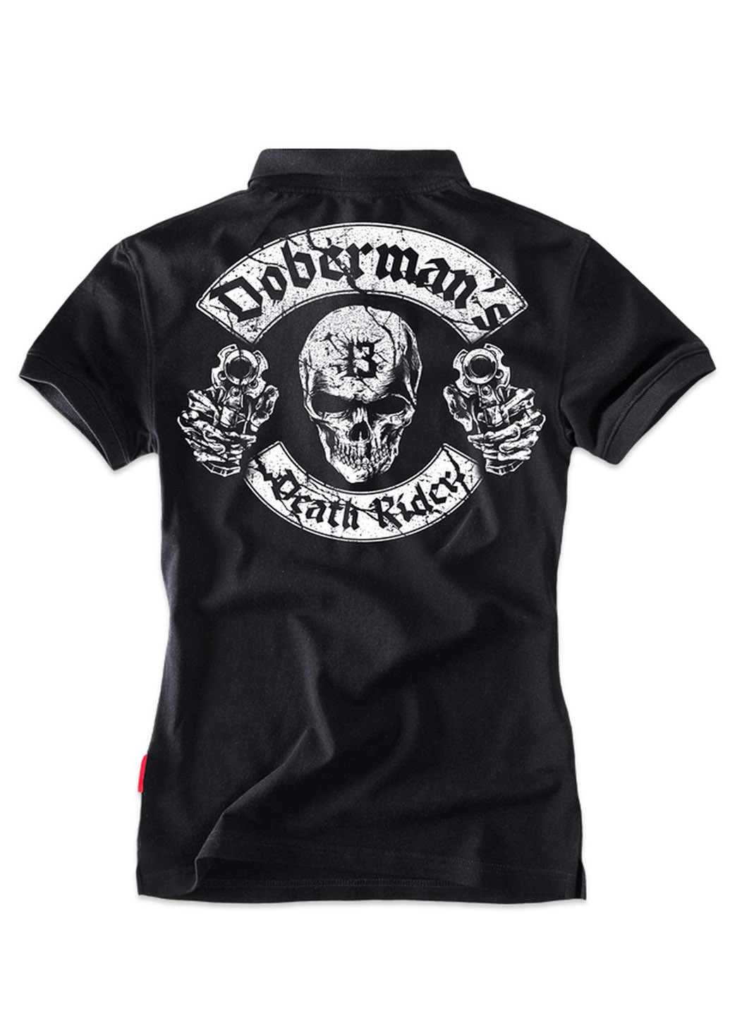 Черная женская футболка-футболка поло dobermans death rider colt tspd141bk Dobermans Aggressive