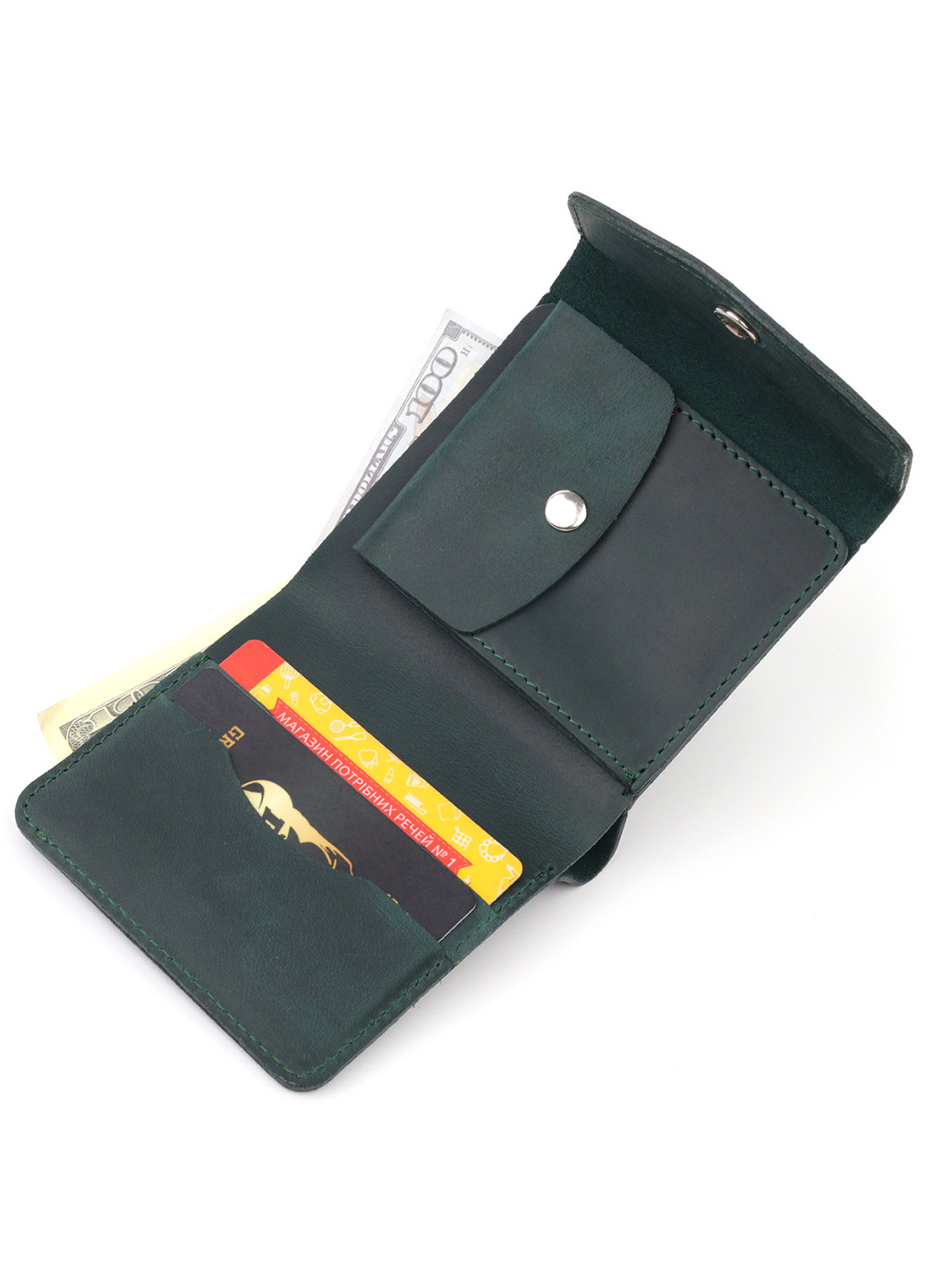 Шкіряне портмоне унісекс 10,7х9,5х1,5 см Shvigel (255710619)