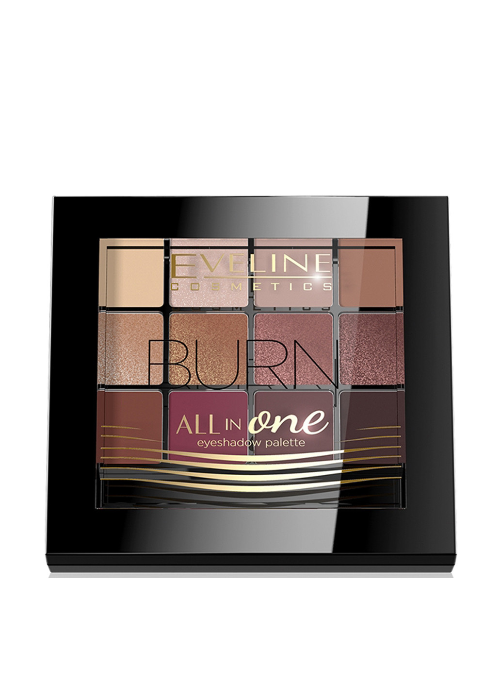 Палитра теней для век All In One Eyeshadow Palette 03 Burn, 12 г Eveline Cosmetics (113785581)